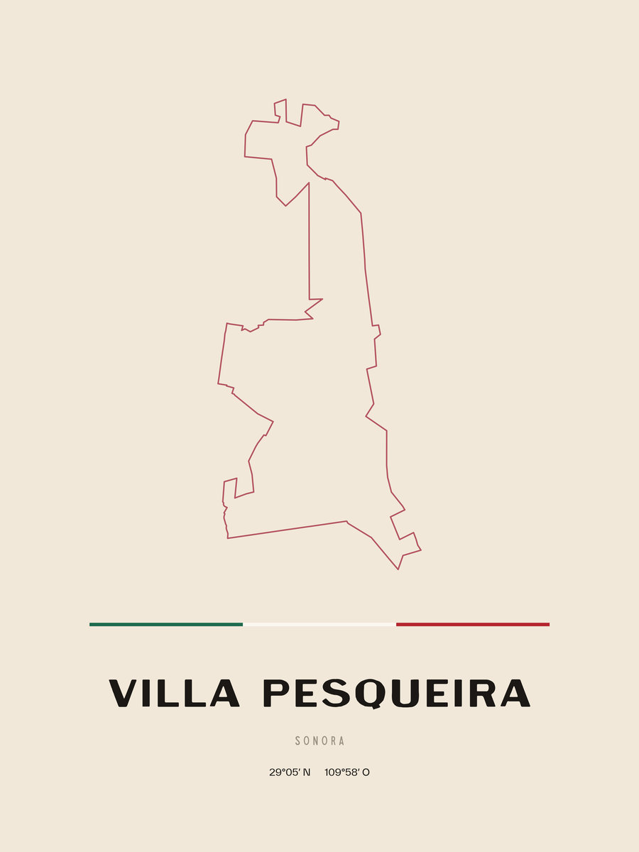 Framed poster of Villa Pesqueira, Sonora.