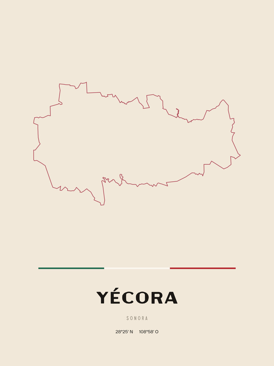 Framed poster of Yécora, Sonora.