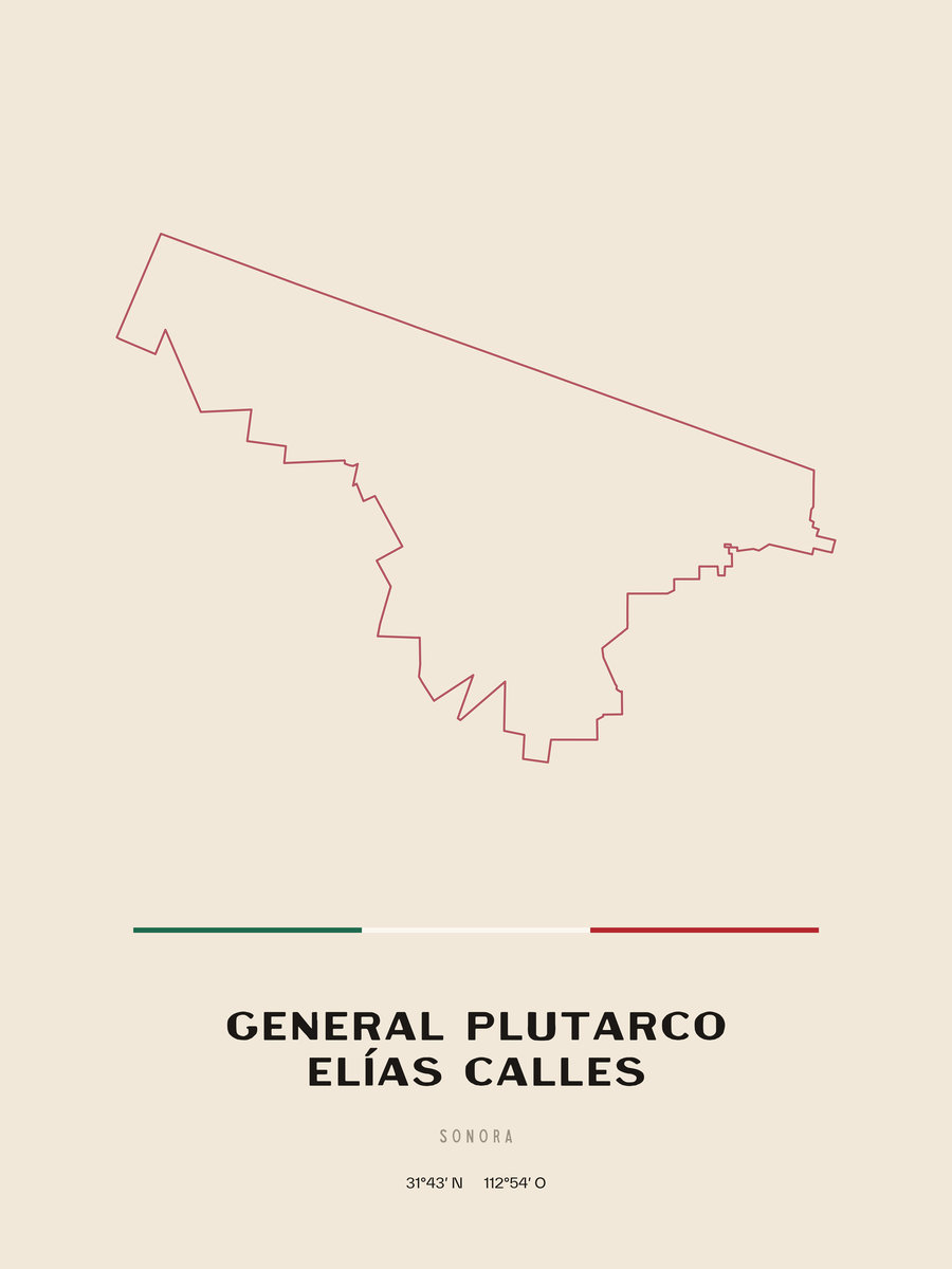 Framed poster of General Plutarco Elías Calles, Sonora.