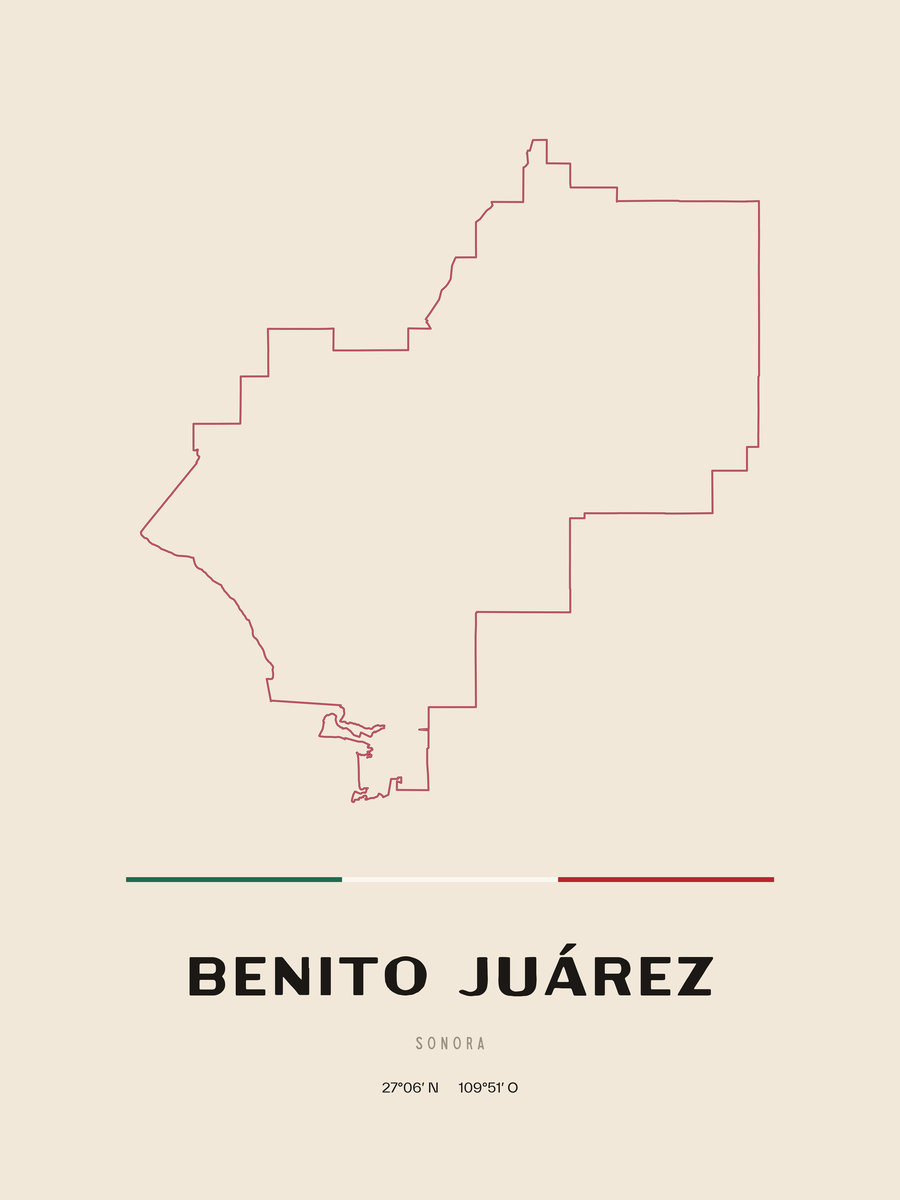 Framed poster of Benito Juárez, Sonora.