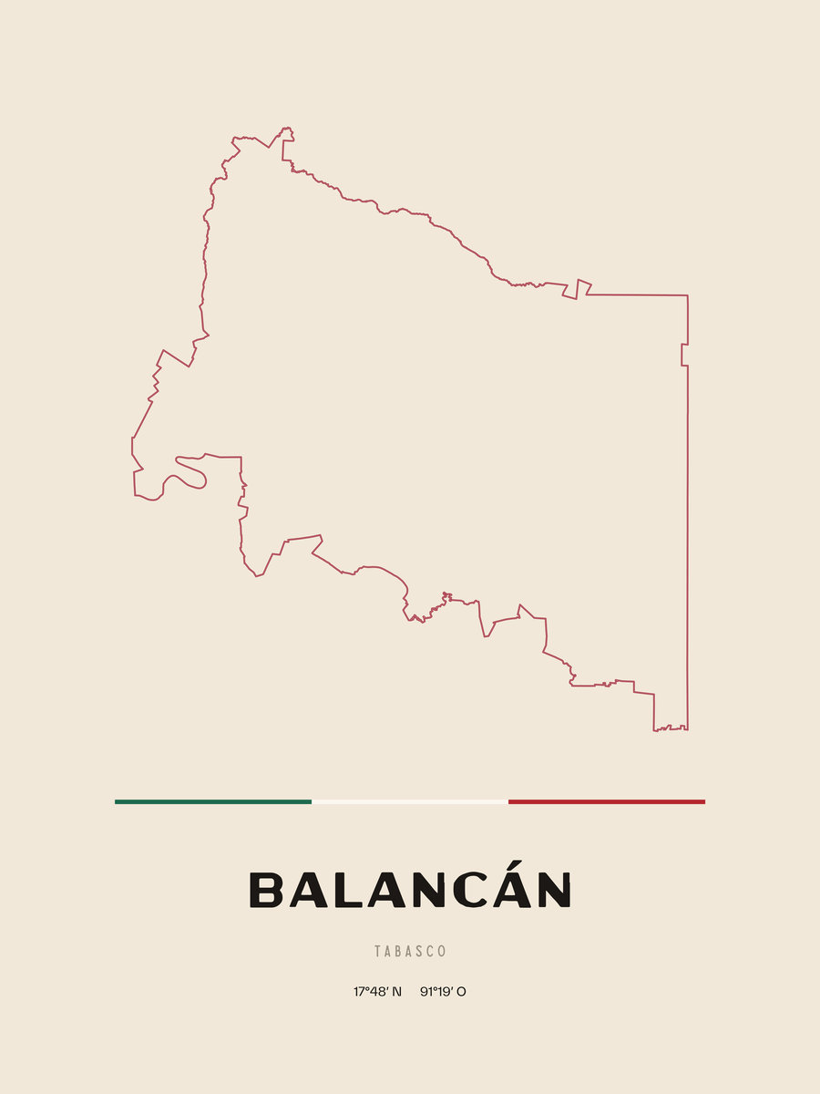 Framed poster of Balancán, Tabasco.