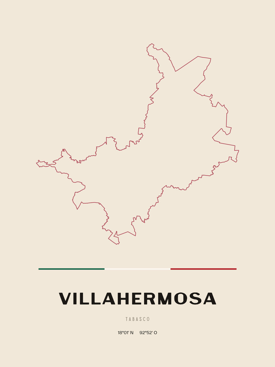 Framed poster of Villahermosa, Tabasco.