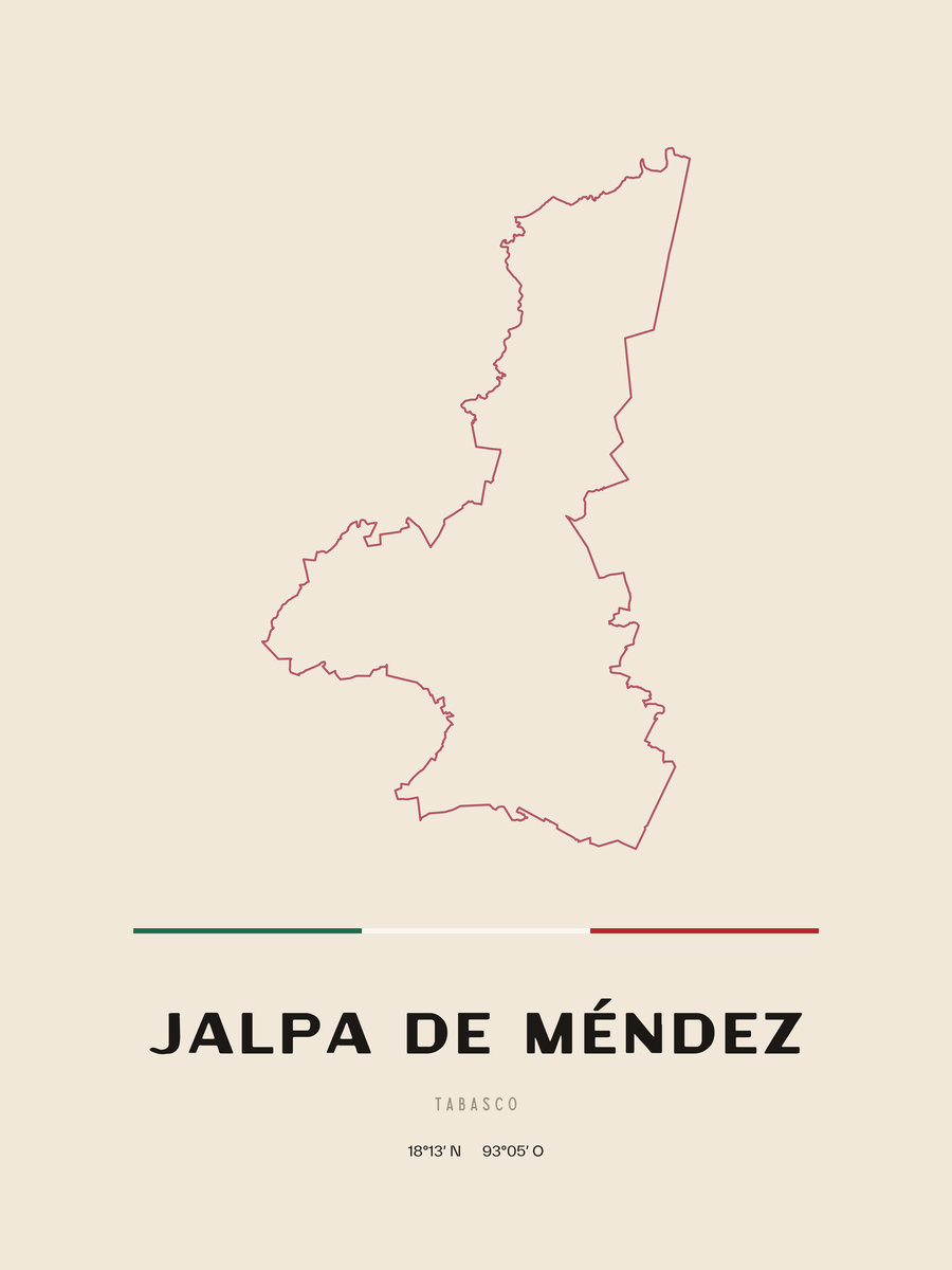 Framed poster of Jalpa de Méndez, Tabasco.