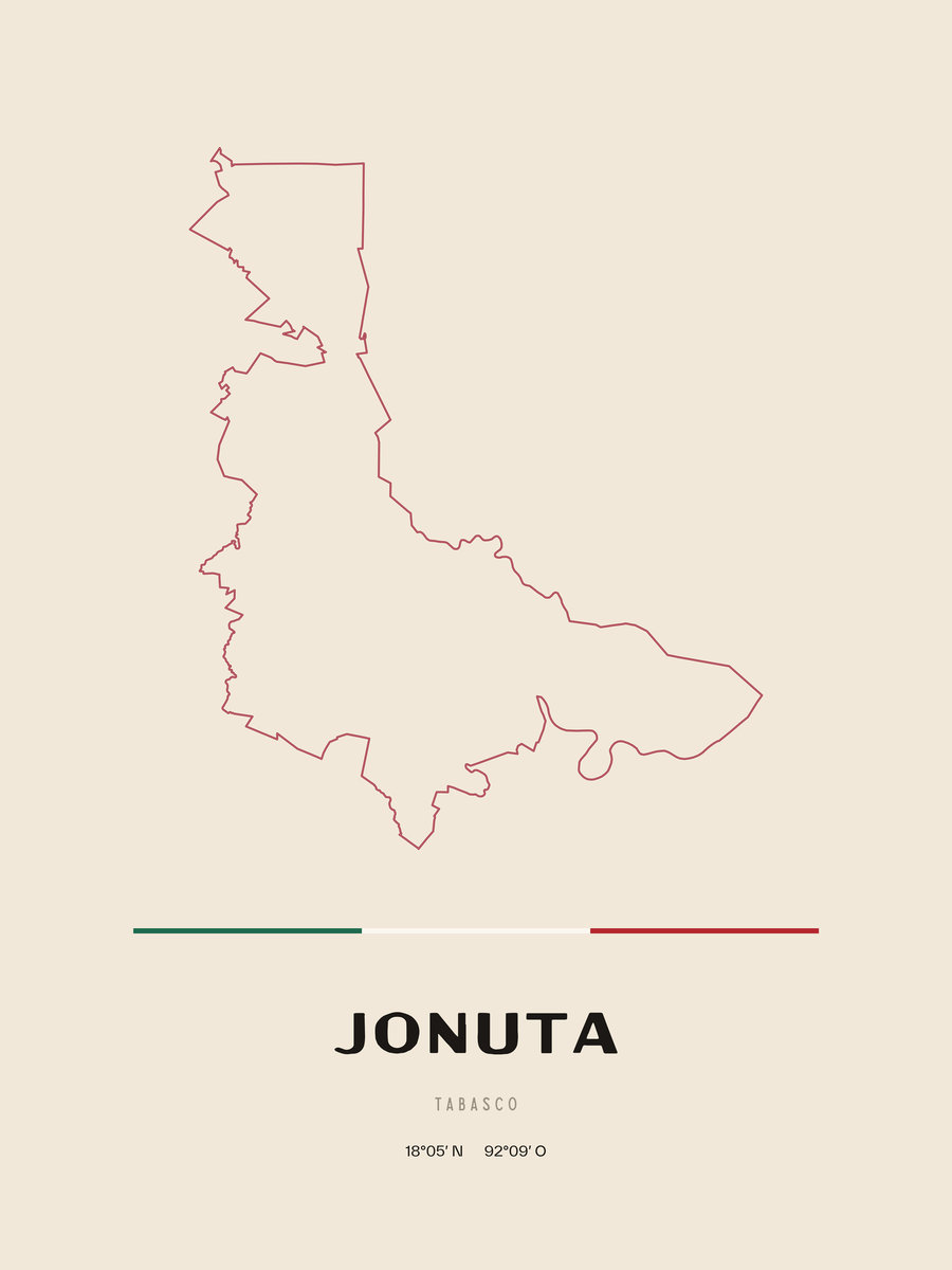 Framed poster of Jonuta, Tabasco.
