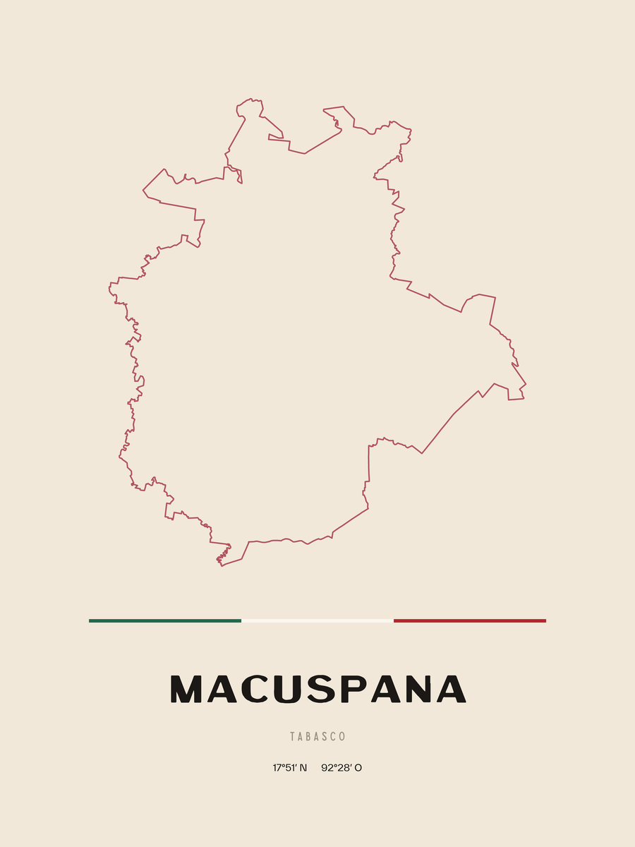 Framed poster of Macuspana, Tabasco.