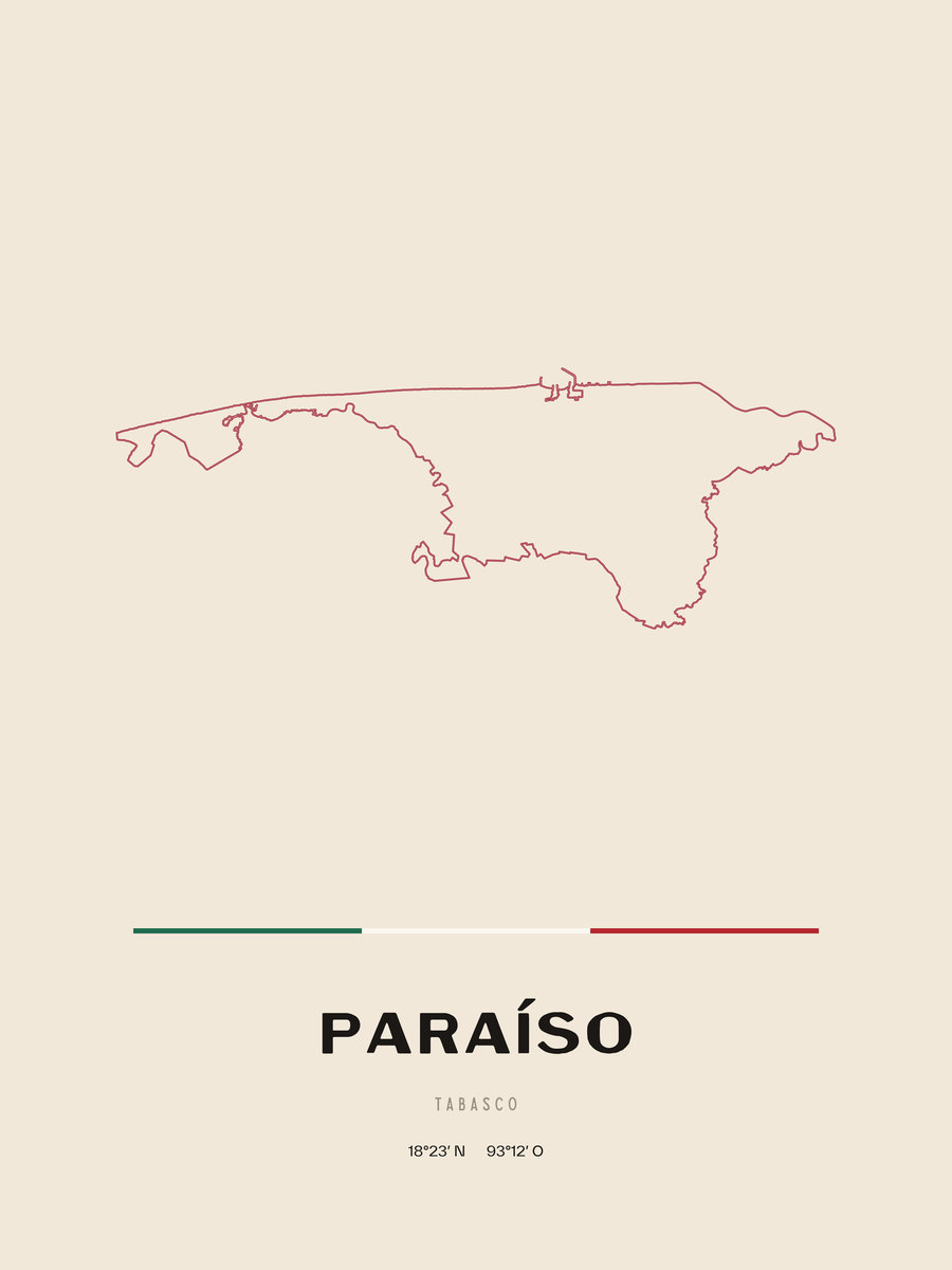 Framed poster of Paraíso, Tabasco.