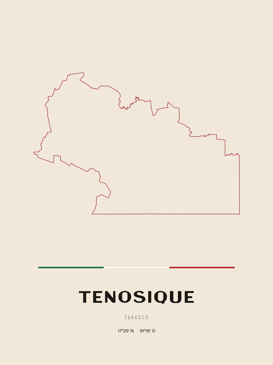 Framed poster of Tenosique, Tabasco.
