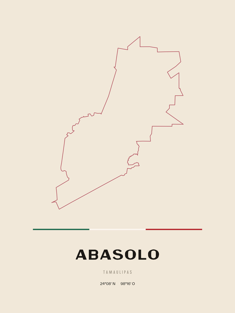 Framed poster of Abasolo, Tamaulipas.