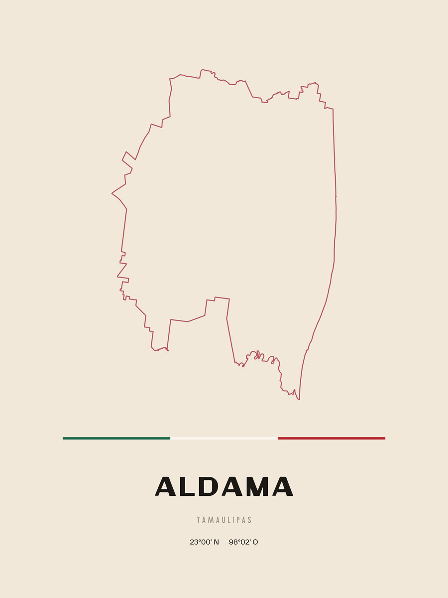 Framed poster of Aldama, Tamaulipas.