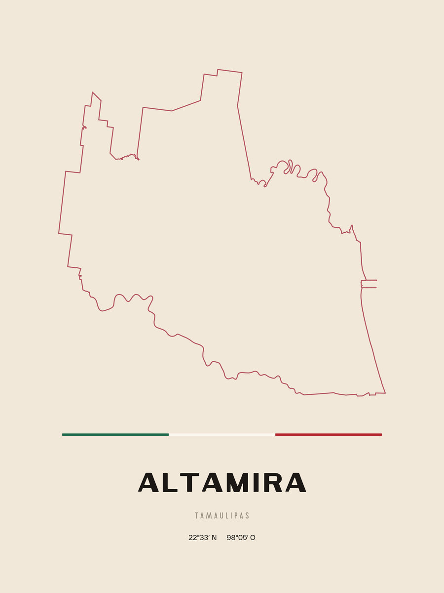 Framed poster of Altamira, Tamaulipas.