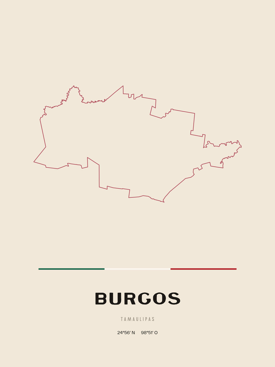 Framed poster of Burgos, Tamaulipas.