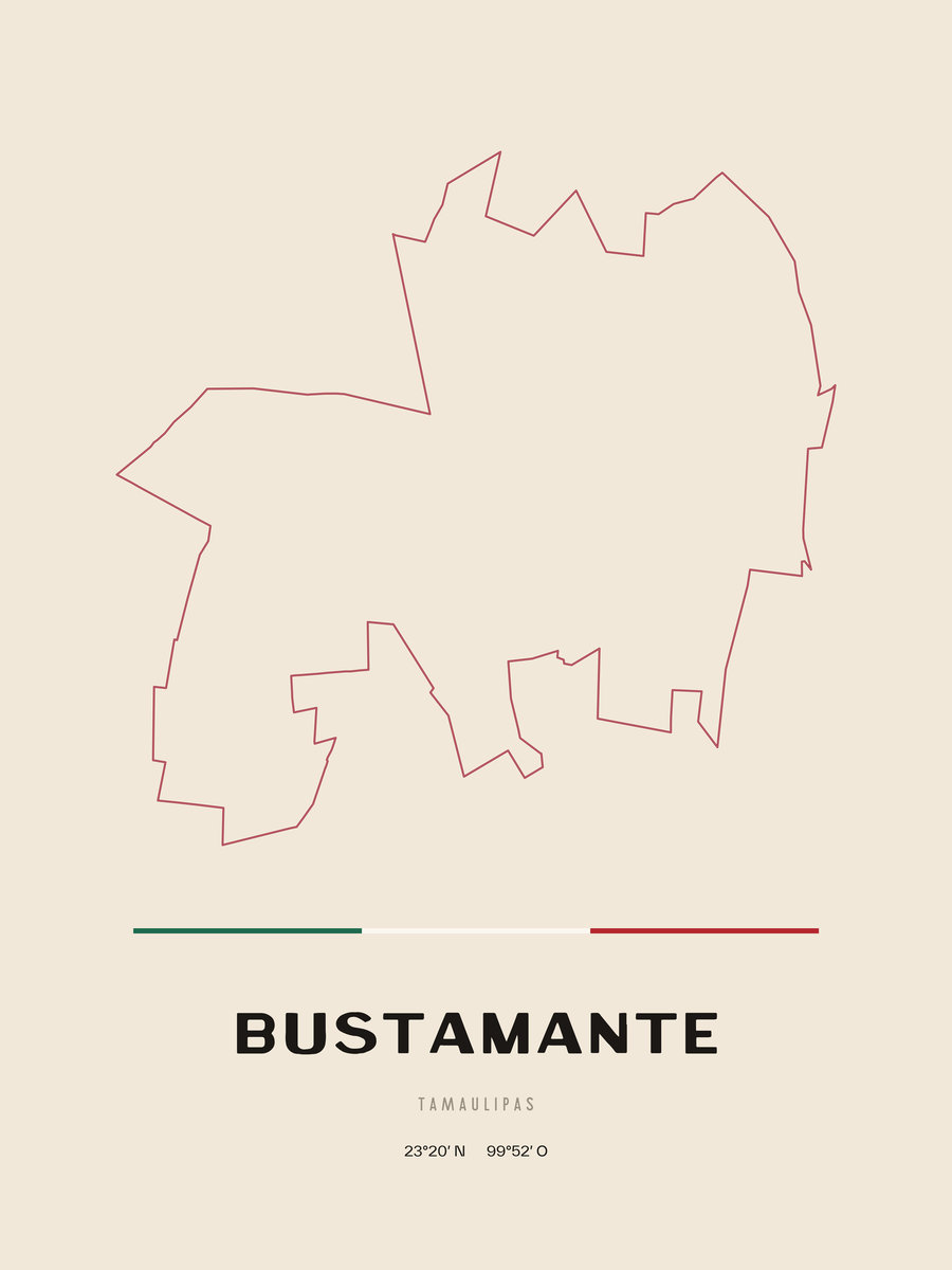 Framed poster of Bustamante, Tamaulipas.