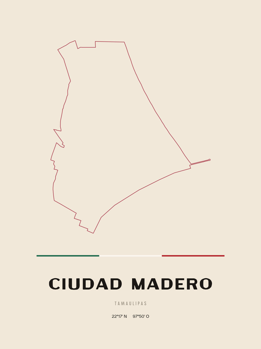 Framed poster of Ciudad Madero, Tamaulipas.