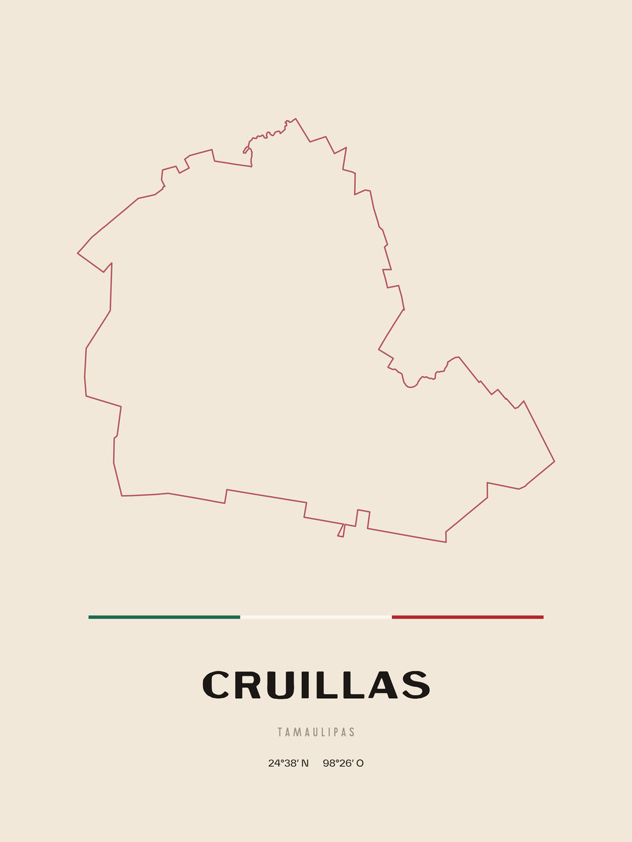 Framed poster of Cruillas, Tamaulipas.