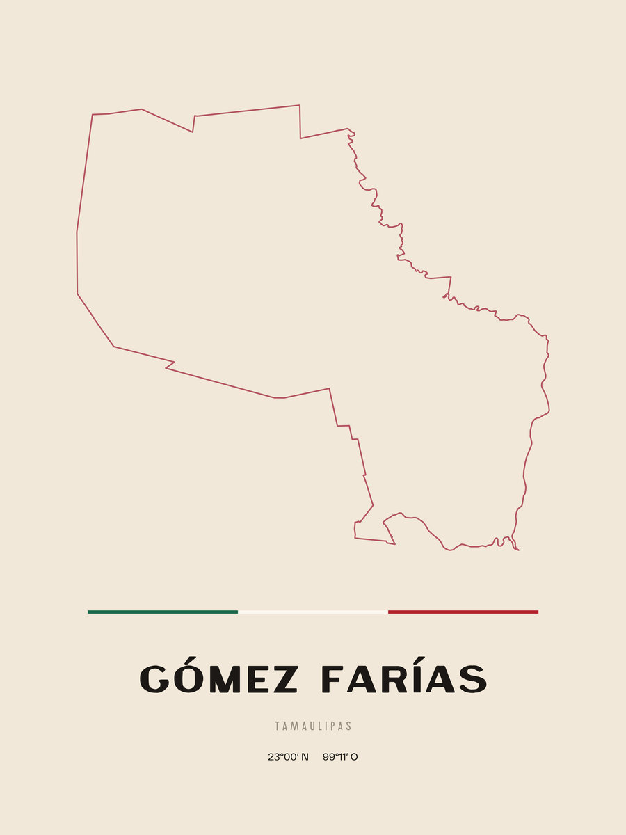 Framed poster of Gómez Farías, Tamaulipas.