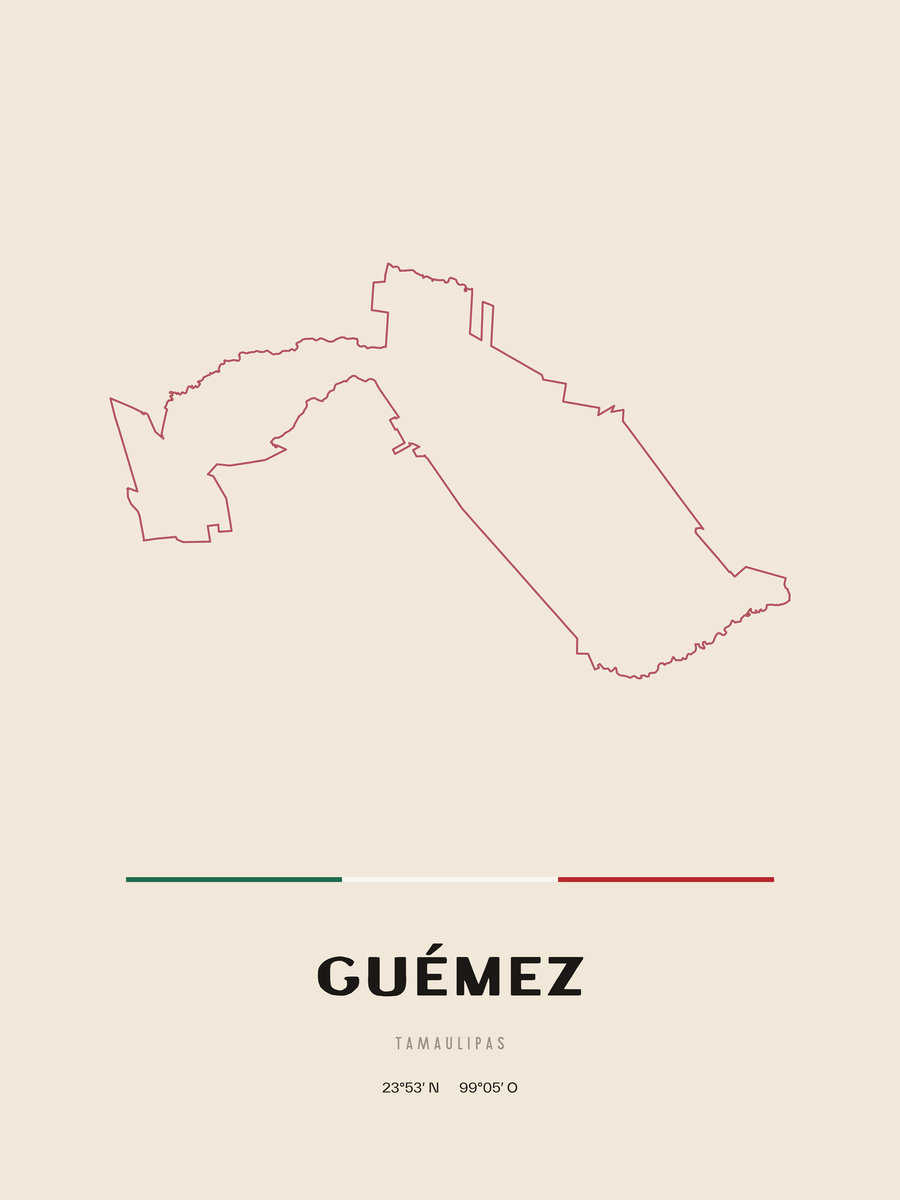 Framed poster of Güémez, Tamaulipas.
