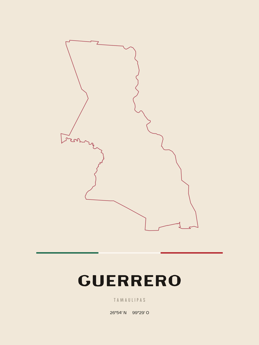Framed poster of Guerrero, Tamaulipas.