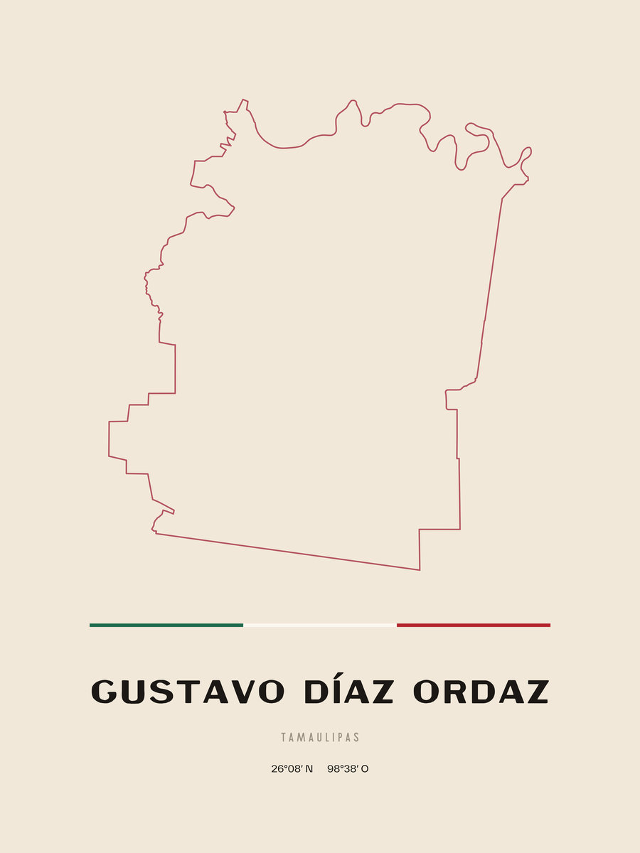 Framed poster of Gustavo Díaz Ordaz, Tamaulipas.