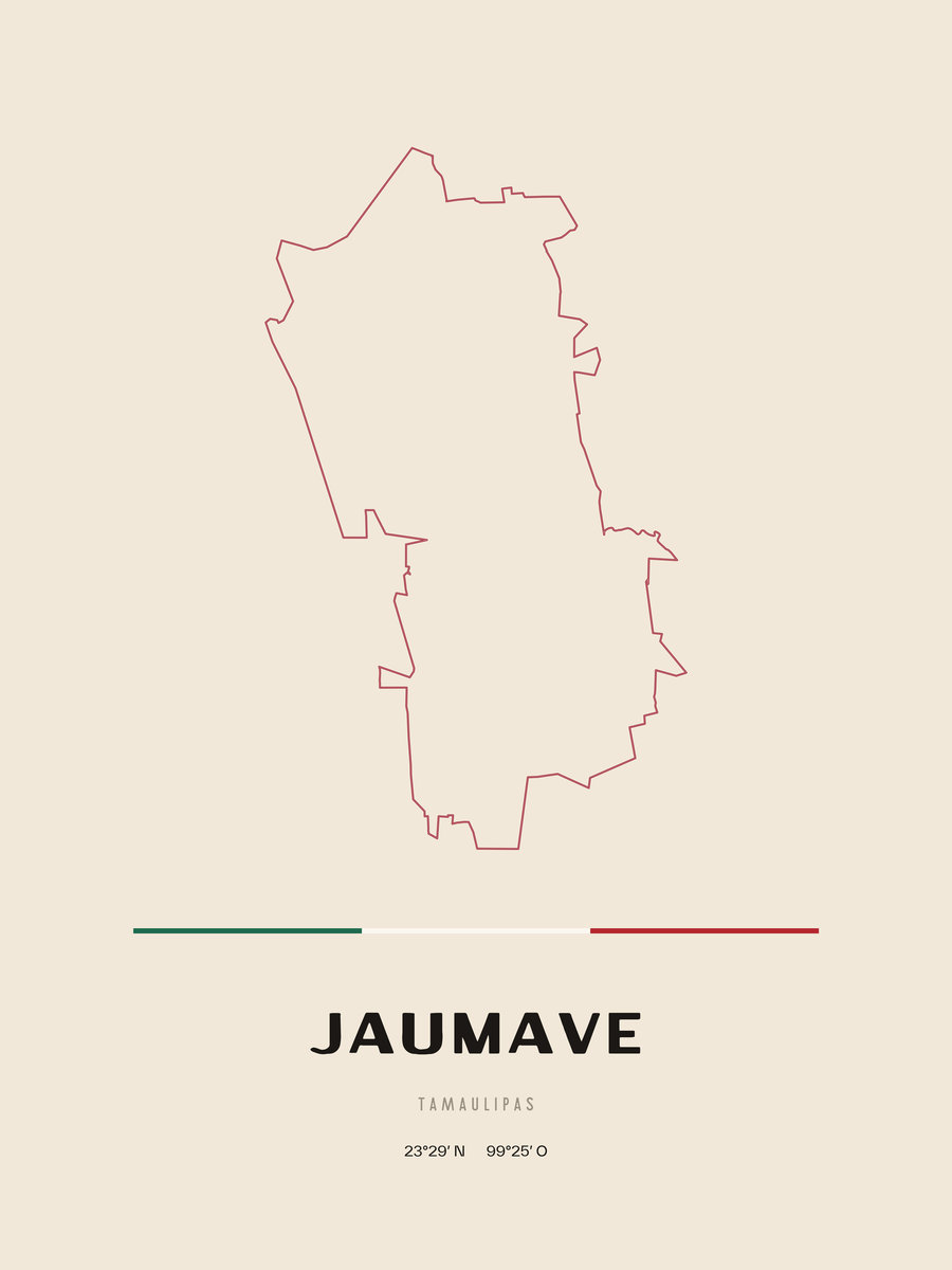 Framed poster of Jaumave, Tamaulipas.