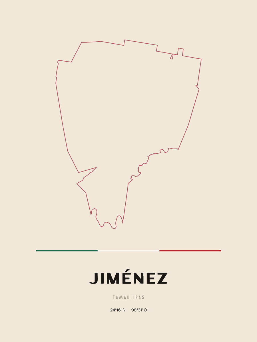 Framed poster of Jiménez, Tamaulipas.