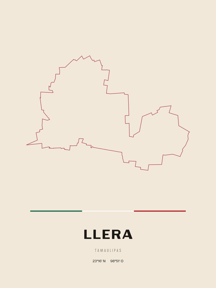 Framed poster of Llera, Tamaulipas.