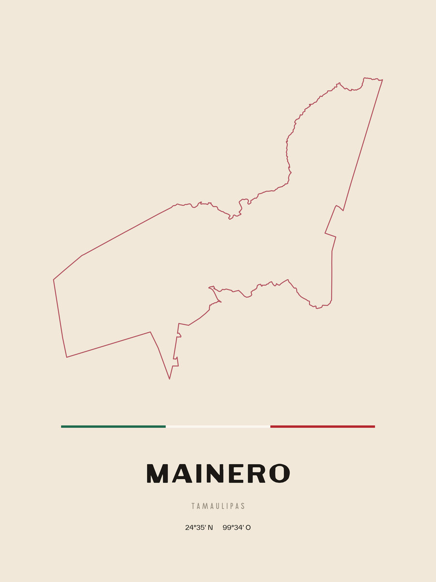 Framed poster of Mainero, Tamaulipas.