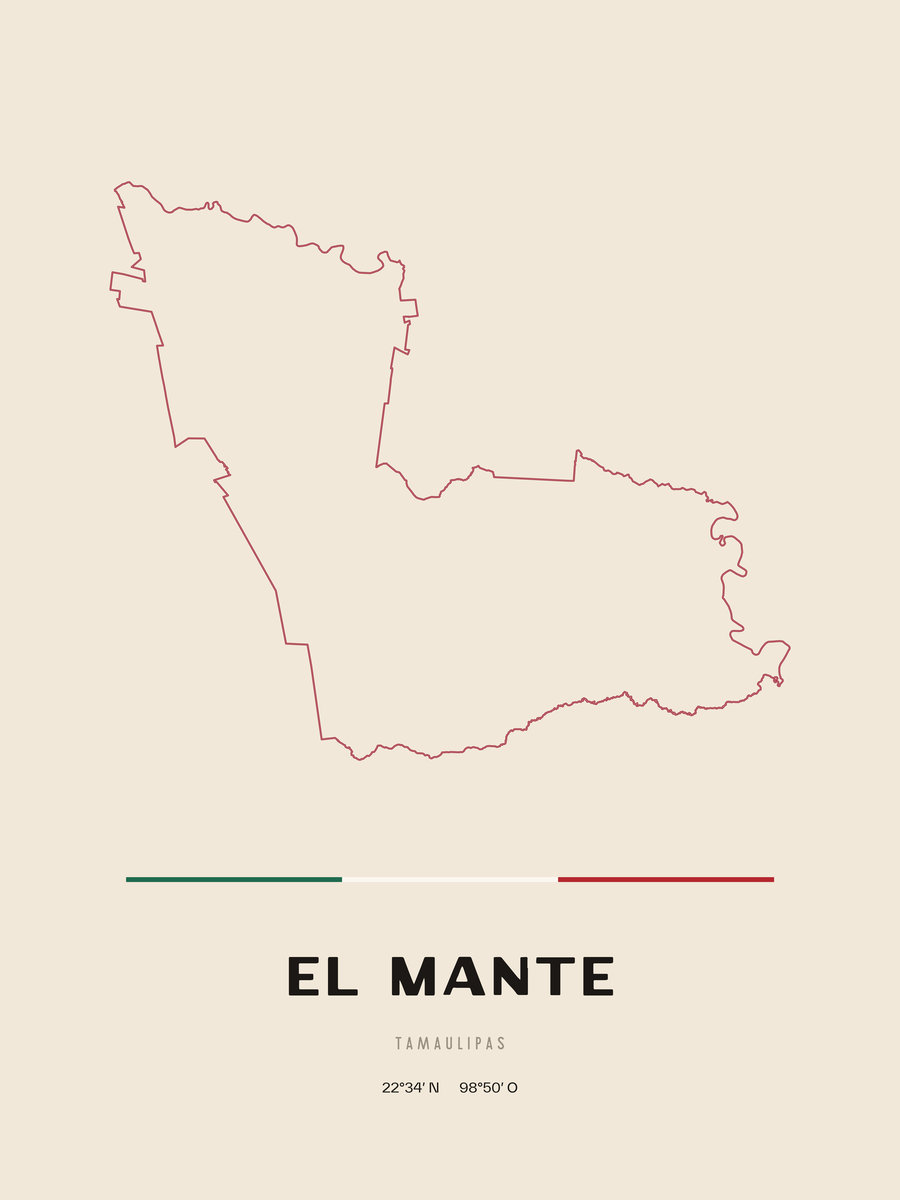 Framed poster of El Mante, Tamaulipas.