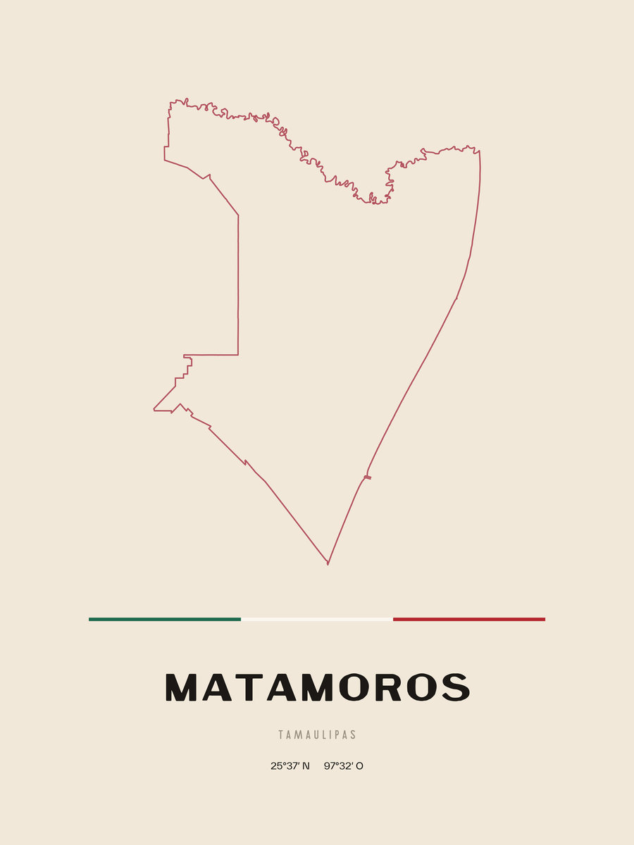 Framed poster of Matamoros, Tamaulipas.