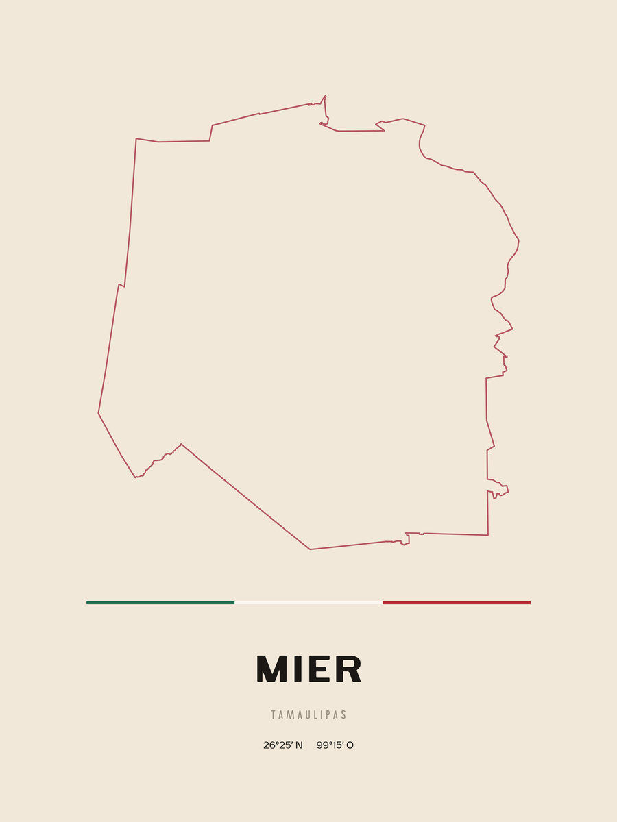 Framed poster of Mier, Tamaulipas.
