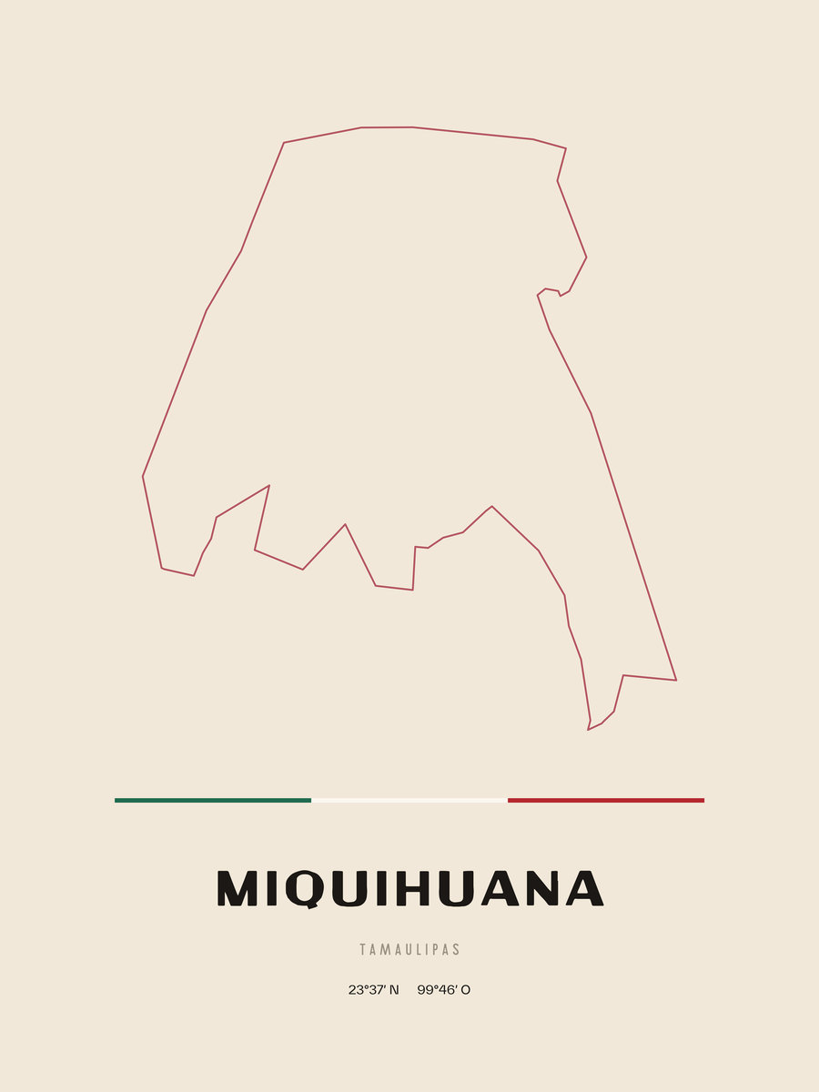Framed poster of Miquihuana, Tamaulipas.