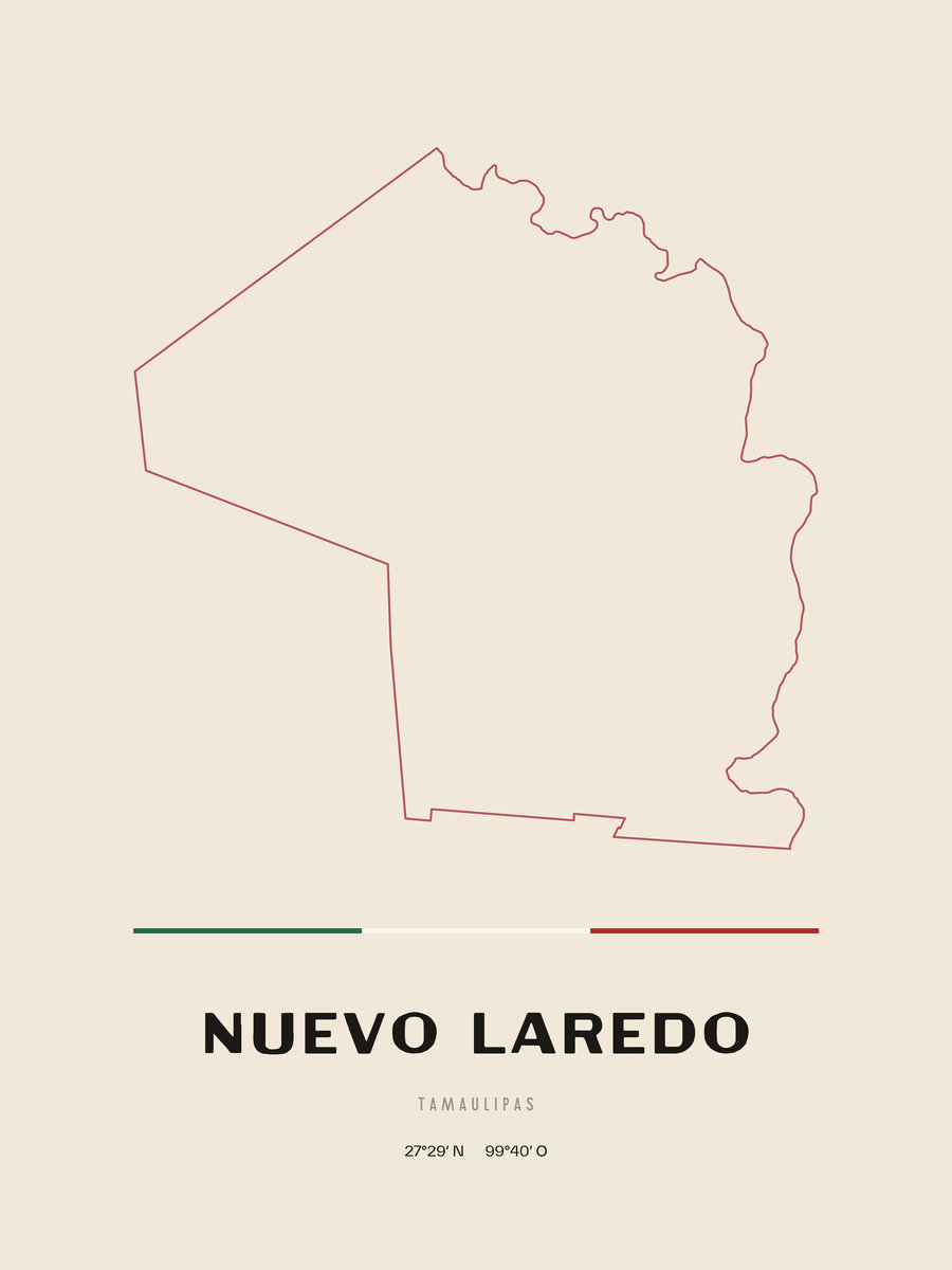 Framed poster of Nuevo Laredo, Tamaulipas.