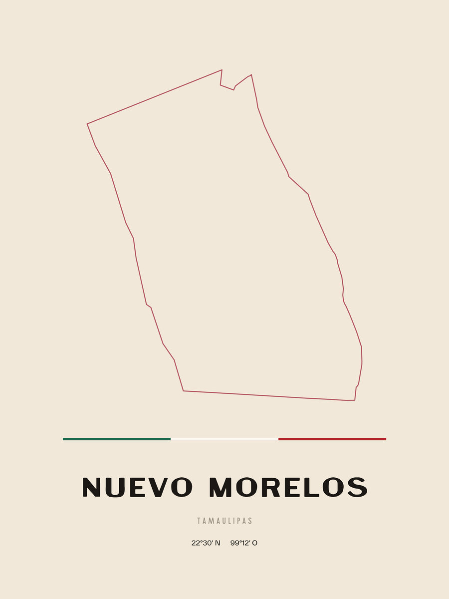 Framed poster of Nuevo Morelos, Tamaulipas.
