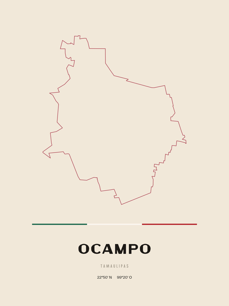 Framed poster of Ocampo, Tamaulipas.