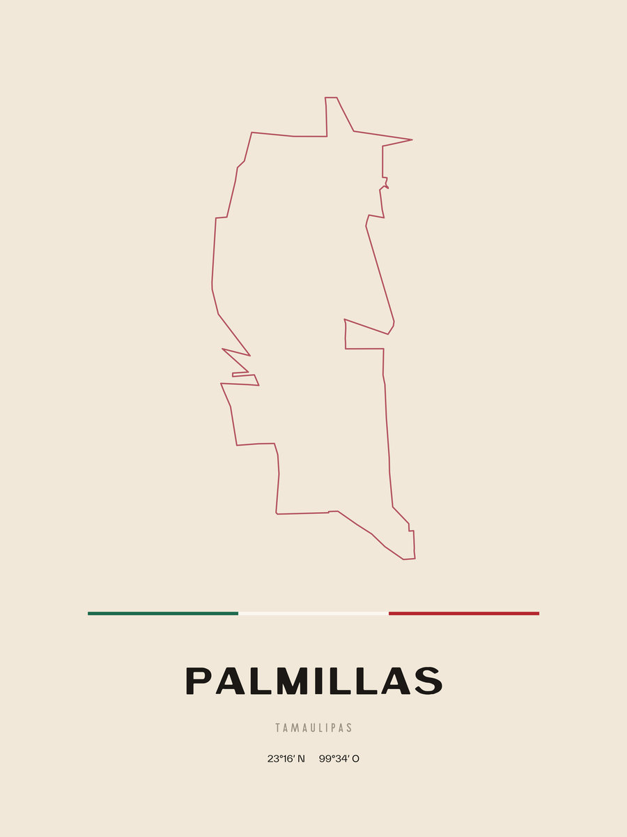 Framed poster of Palmillas, Tamaulipas.