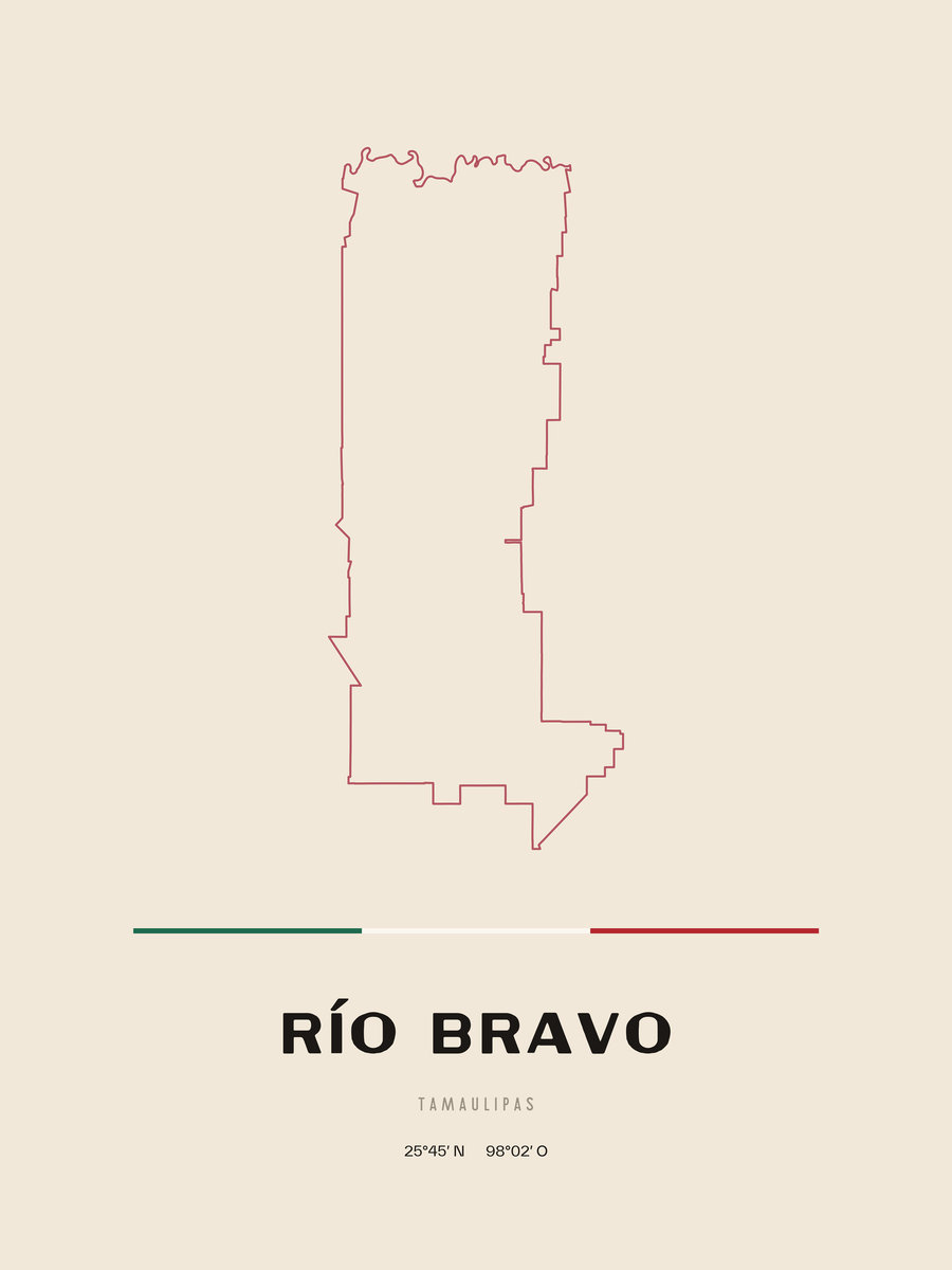 Framed poster of Río Bravo, Tamaulipas.