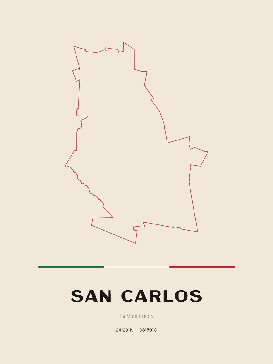 Framed poster of San Carlos, Tamaulipas.