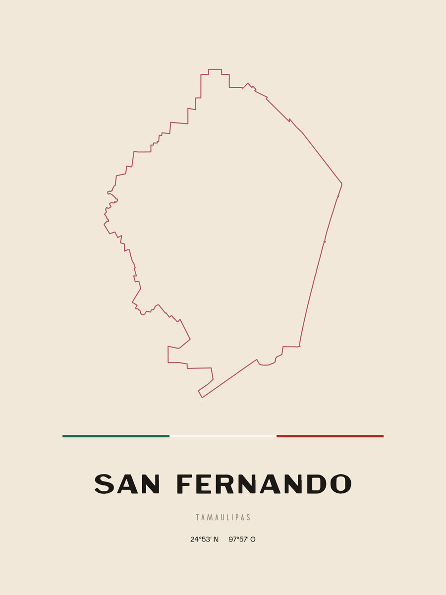 Framed poster of San Fernando, Tamaulipas.