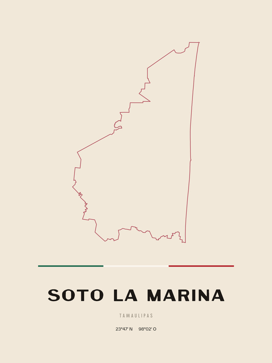 Framed poster of Soto la Marina, Tamaulipas.