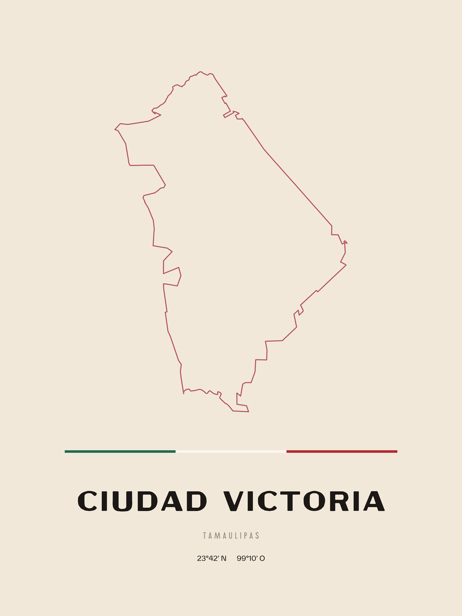 Framed poster of Ciudad Victoria, Tamaulipas.
