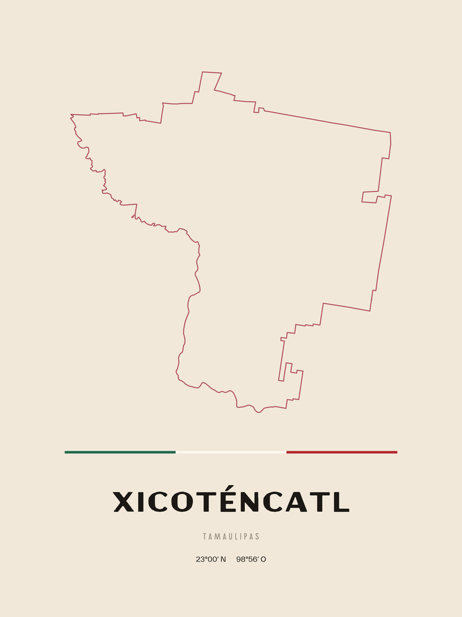 Framed poster of Xicoténcatl, Tamaulipas.
