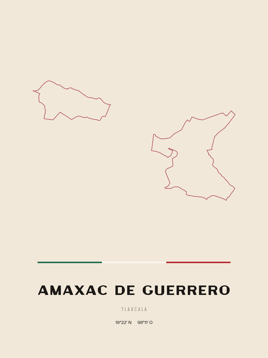 Framed poster of Amaxac de Guerrero, Tlaxcala.