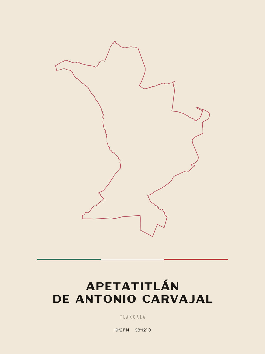 Framed poster of Apetatitlán de Antonio Carvajal, Tlaxcala.