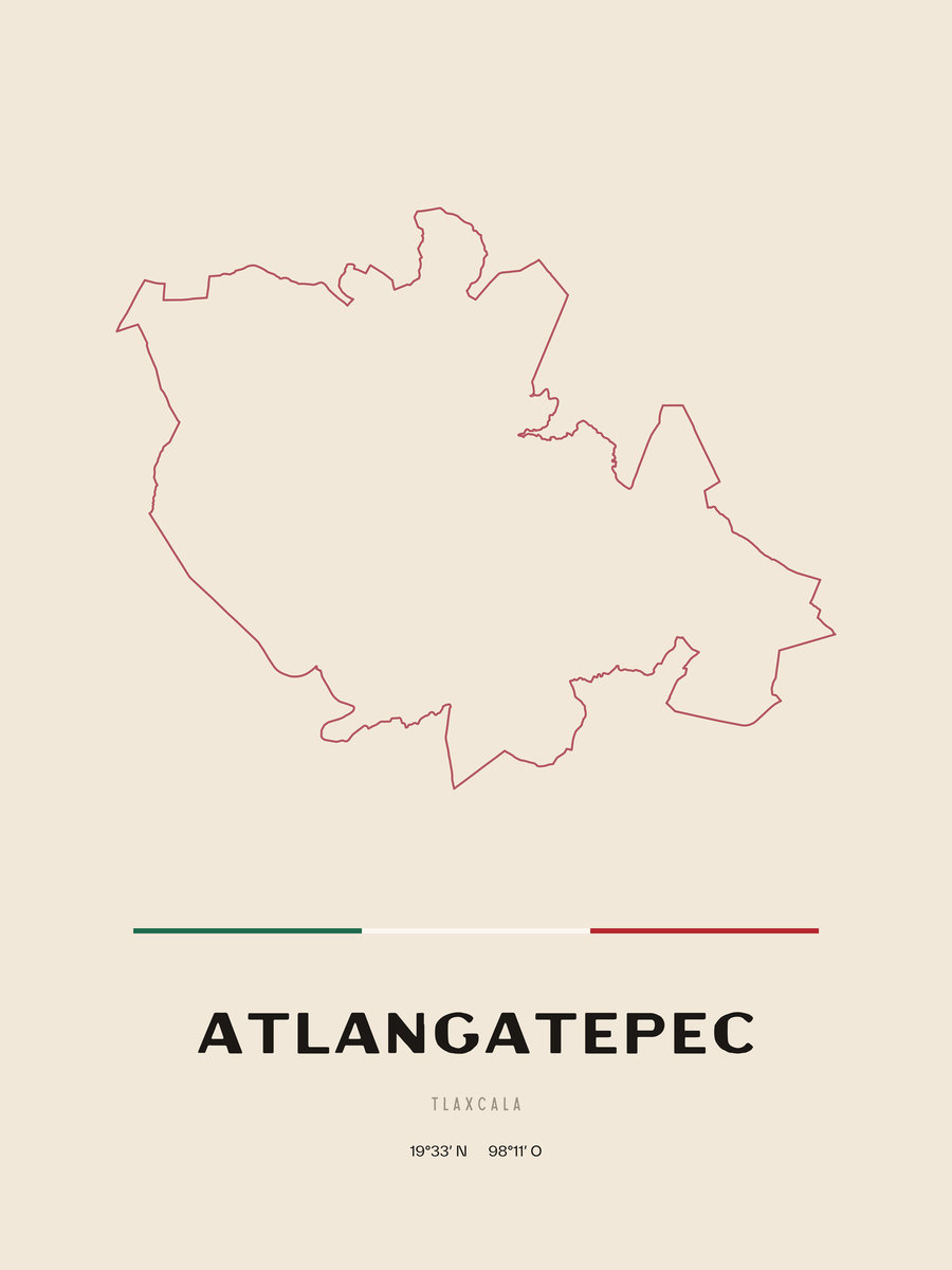 Framed poster of Atlangatepec, Tlaxcala.