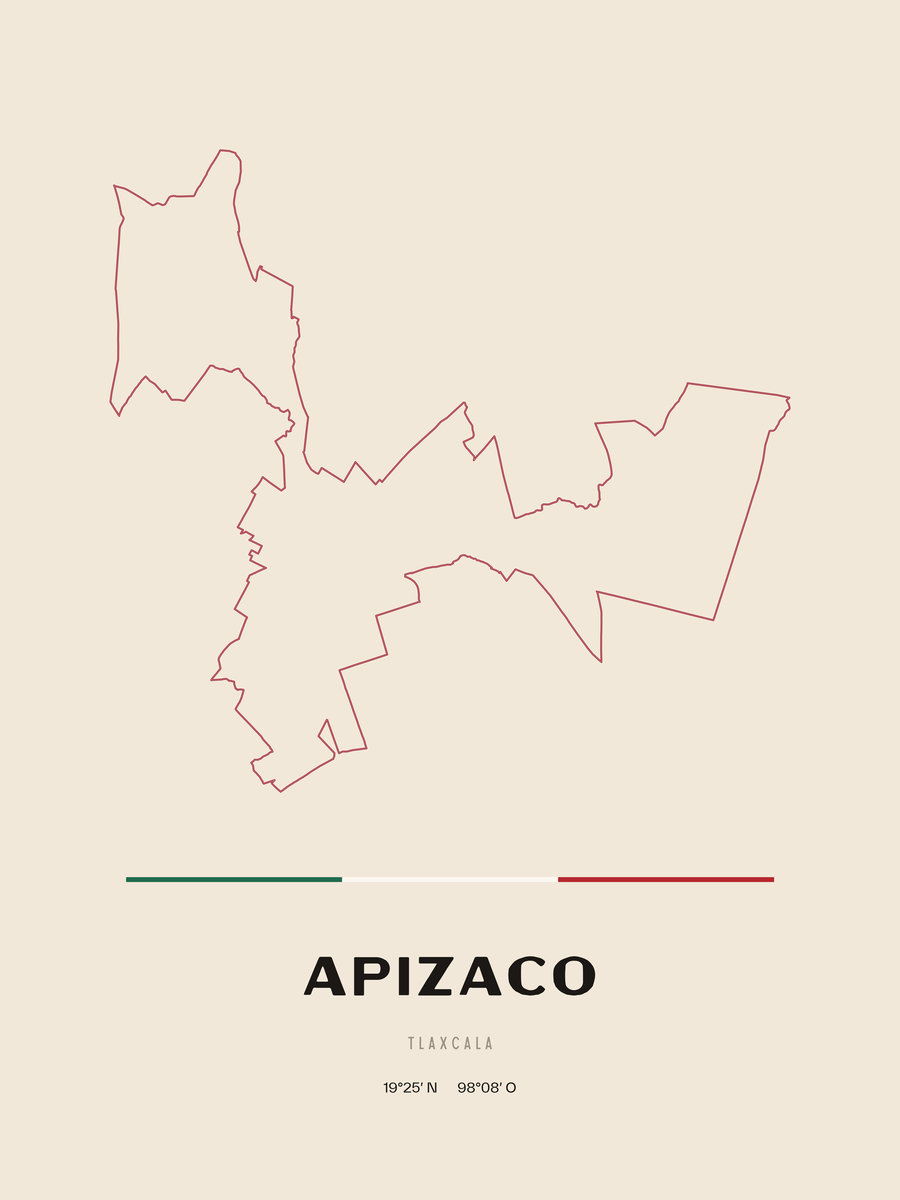 Framed poster of Apizaco, Tlaxcala.