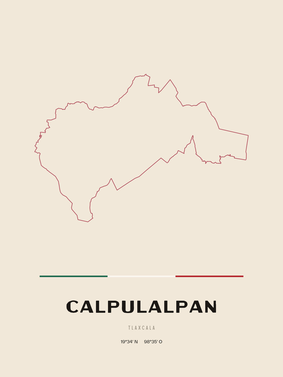 Framed poster of Calpulalpan, Tlaxcala.