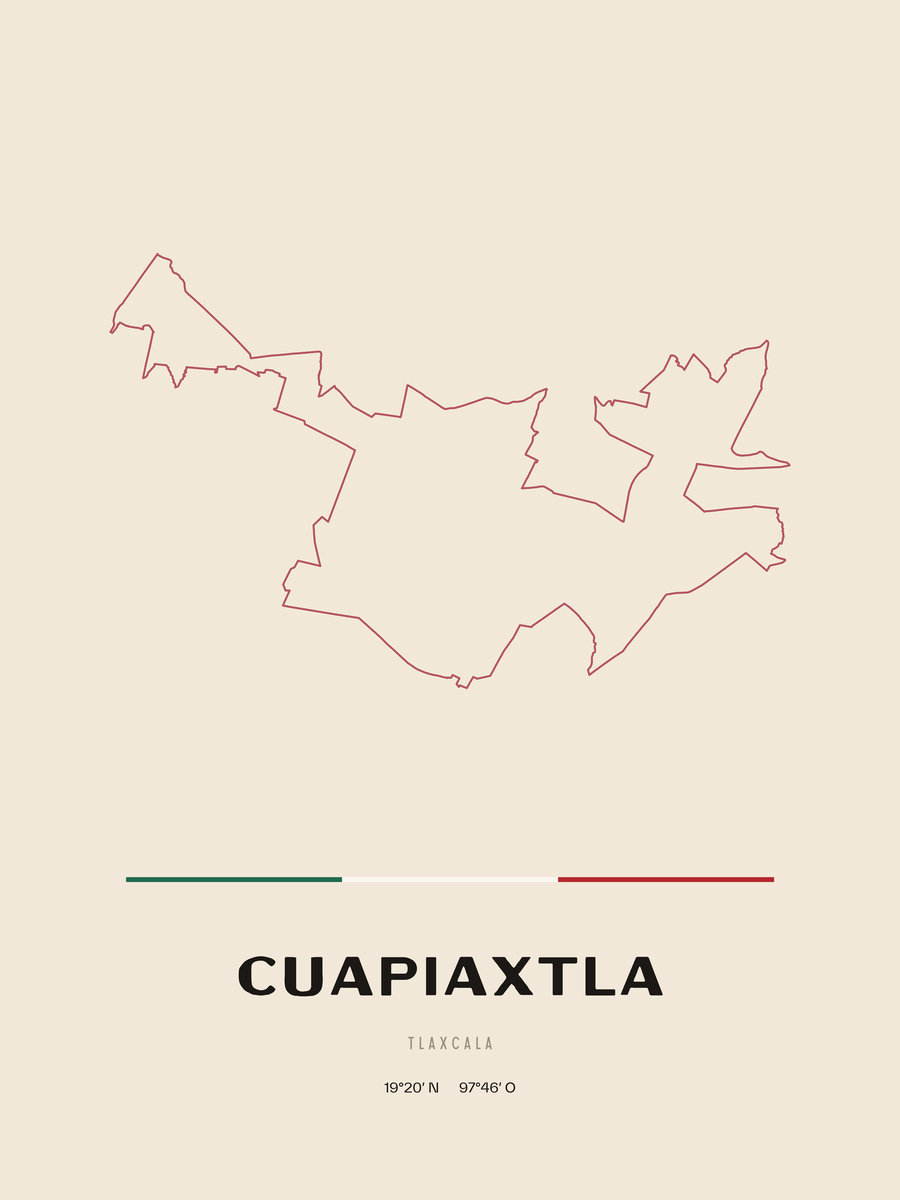 Framed poster of Cuapiaxtla, Tlaxcala.