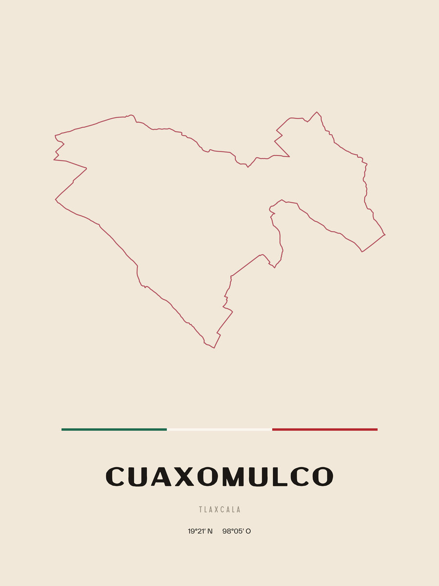 Framed poster of Cuaxomulco, Tlaxcala.