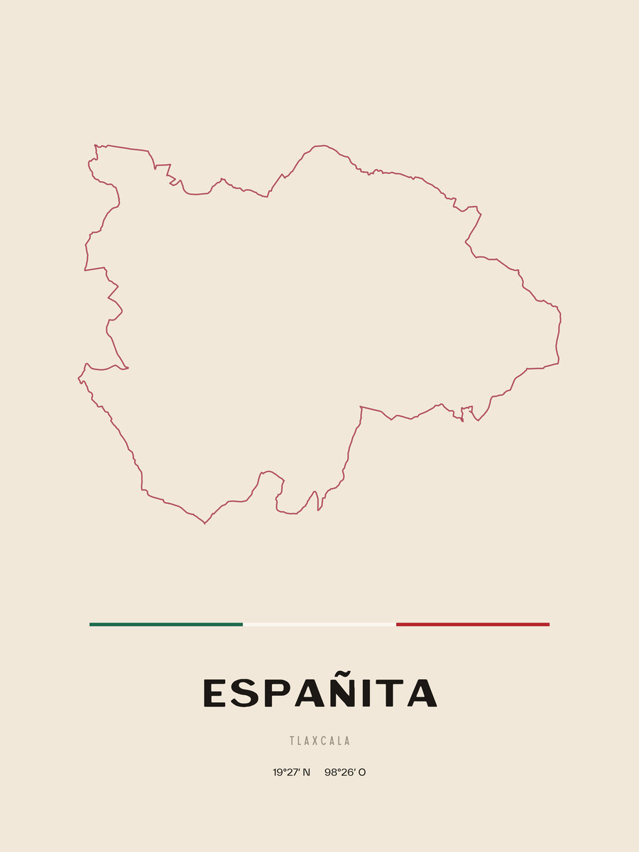 Framed poster of Españita, Tlaxcala.