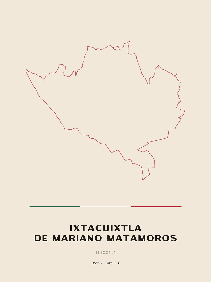 Framed poster of Ixtacuixtla de Mariano Matamoros, Tlaxcala.