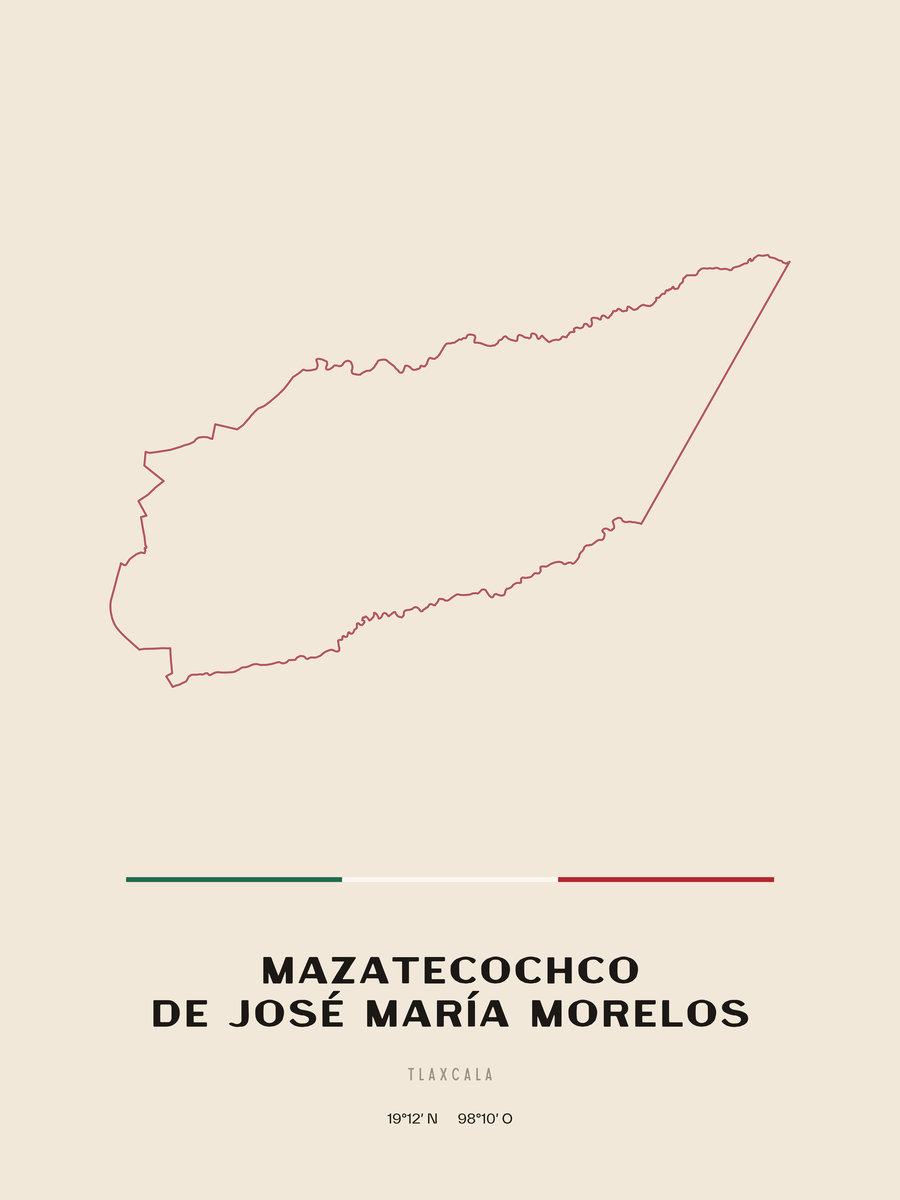 Framed poster of Mazatecochco de José María Morelos, Tlaxcala.